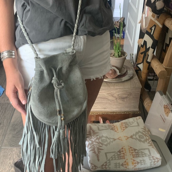 Sweetgrass leather fringe purse sweetgrass leather fringe bag handmade bag - Picture 6 of 7